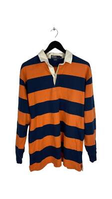 VTG Polo Ralph Lauren Orange/Navy Stripe Rugby Shirt Sz L  | eBay | eBay US