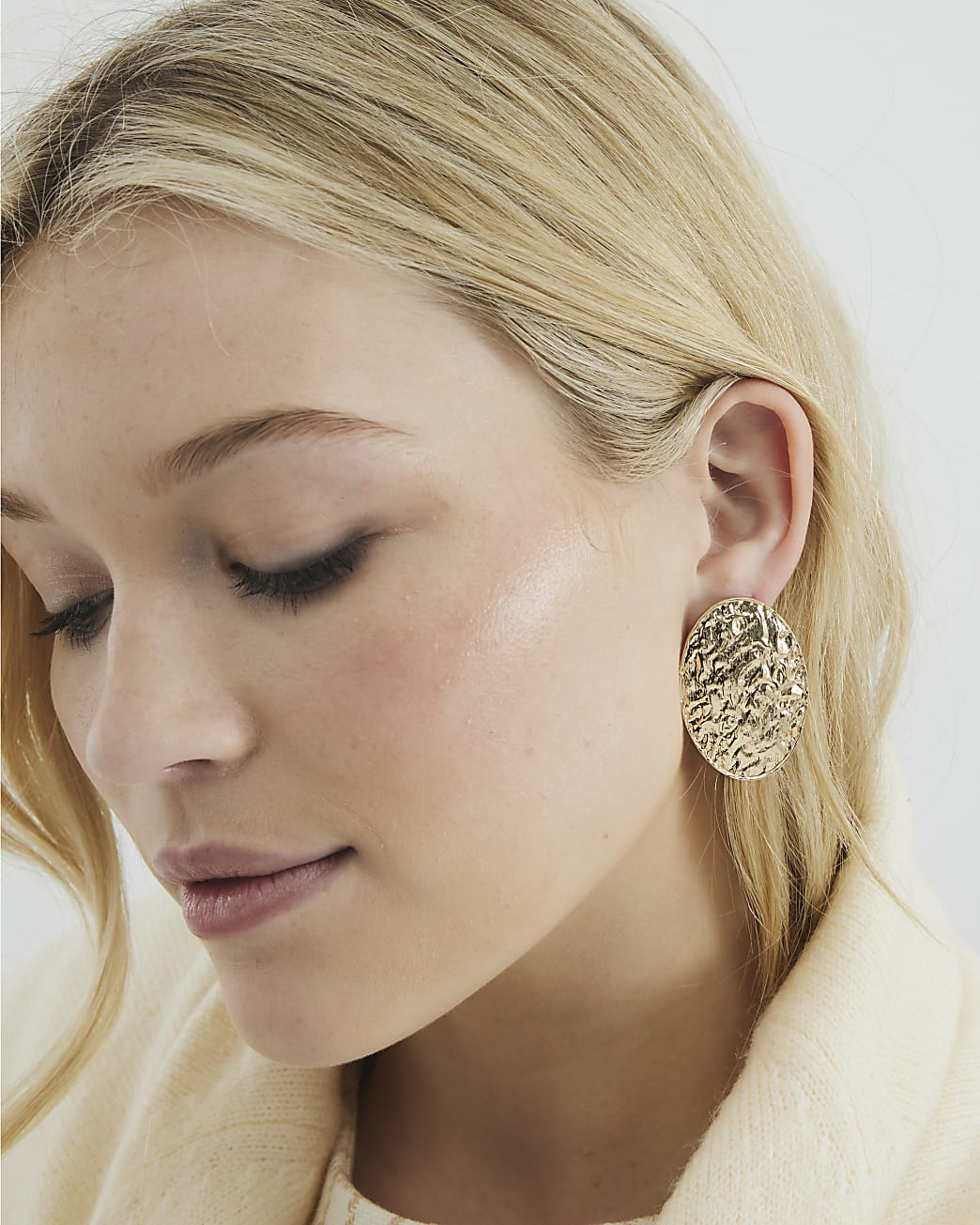Gold Oval Stud Earrings | River Island UK & IE