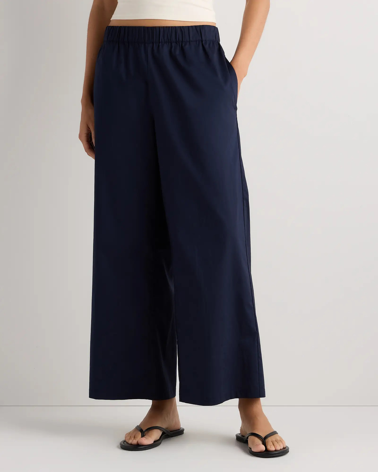 100% Organic Lightweight Poplin Wide Leg Pants | Quince