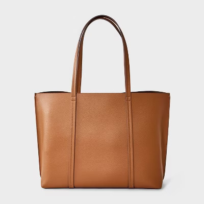 Triple Compartment Work Tote Handbag - A New Day™ Brown | Target