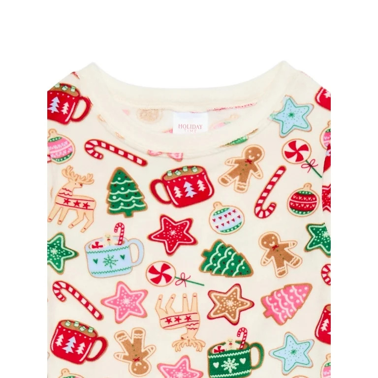 Holiday Time Girls Tight Fit Christmas Pajamas Set, 2-Piece, Sizes 4-10 | Walmart (US)
