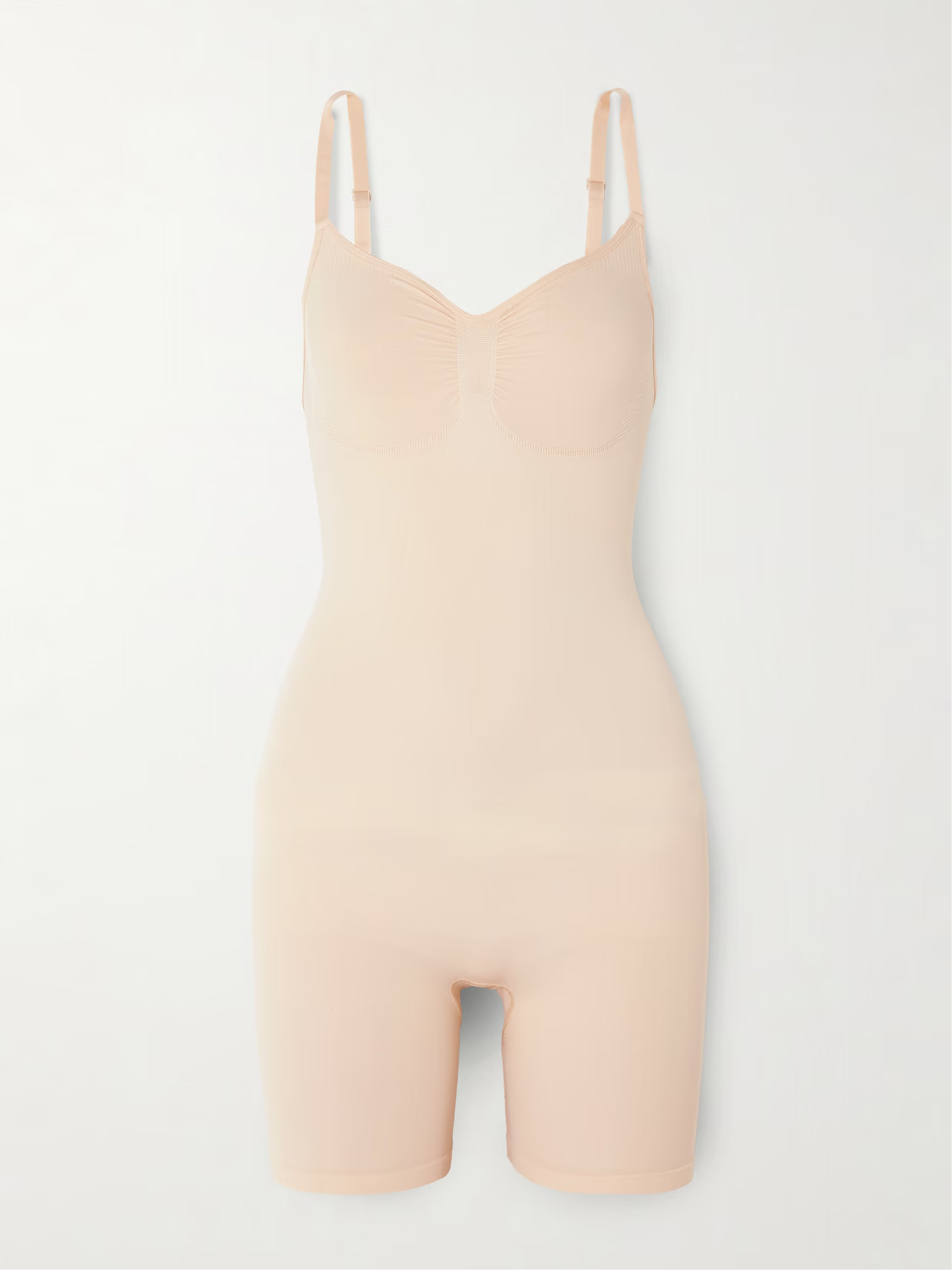 SKIMS - Seamless Sculpt Mid Thigh Bodysuit - Sand | NET-A-PORTER (UK & EU)