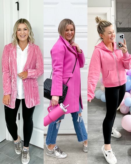 January recap. Most loved looks.

Pink velvet blazer. Wearing size small. Use code STYLEDBY15 for 15% off your order 

Sized up in the pink zip up hoodie to a medium. Great look-a-like to the lululemon scuba hoodie 

#LTKunder50 #LTKsalealert #LTKSeasonal