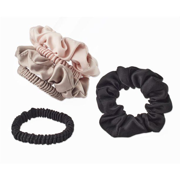 Scunci Satin Scrunchie for Glam Comfort All Day Long in Rich Neutral Tones, 6ct - Walmart.com | Walmart (US)