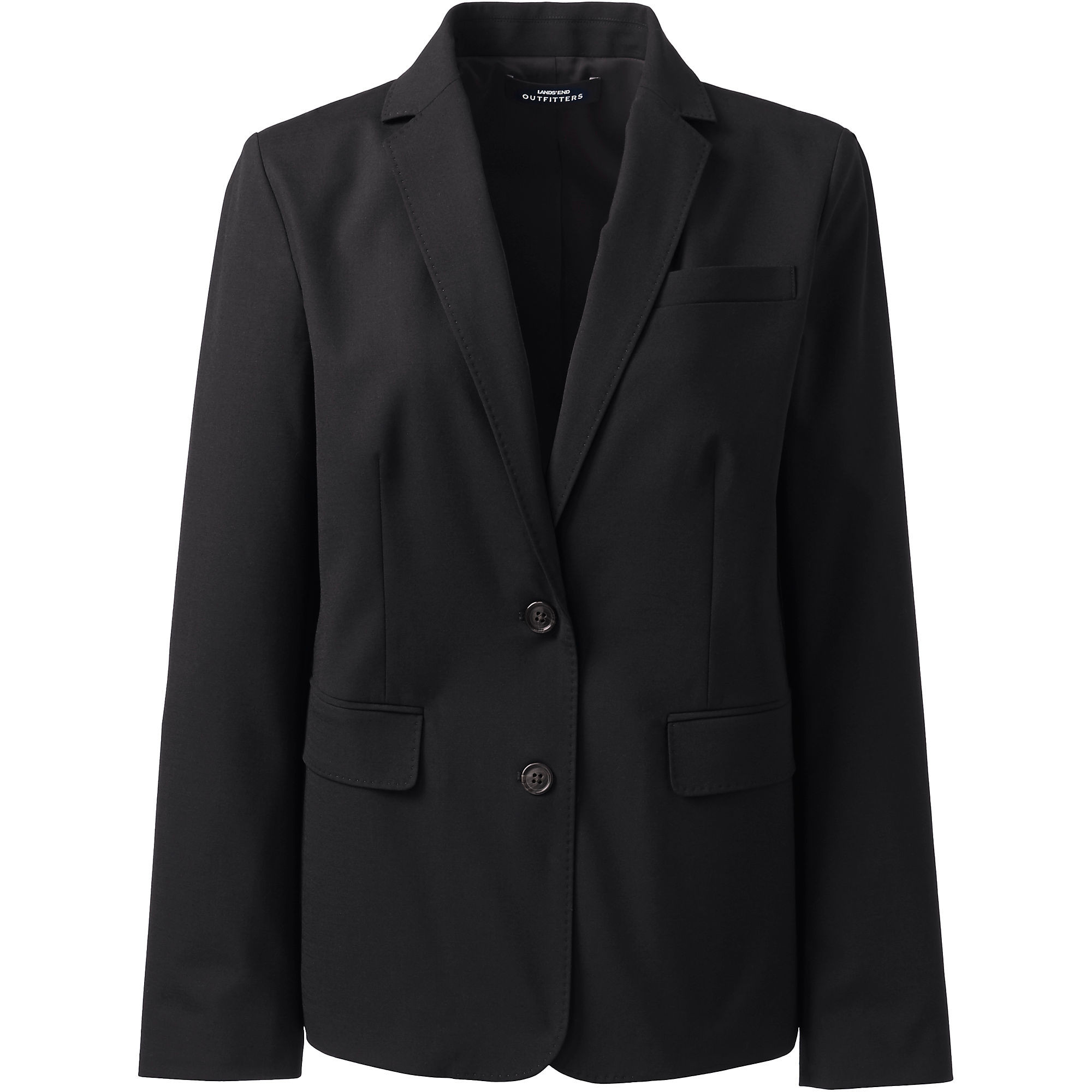 School Uniform Women's Plus Size Washable Wool Two Button 26" Blazer | Lands' End (US)