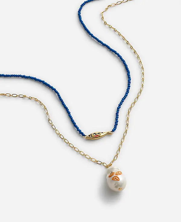 Madewell x Lisa Says Gah! Two-Pack Freshwater Pearl Necklace Set | Madewell