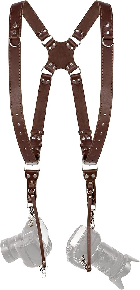 C Coiro Camera Harness for 2 Cameras – Dual Shoulder Leather Camera Strap – Double Camera Har... | Amazon (US)
