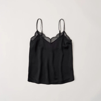 Lace Trim Double Strap Cami | Abercrombie & Fitch (US)