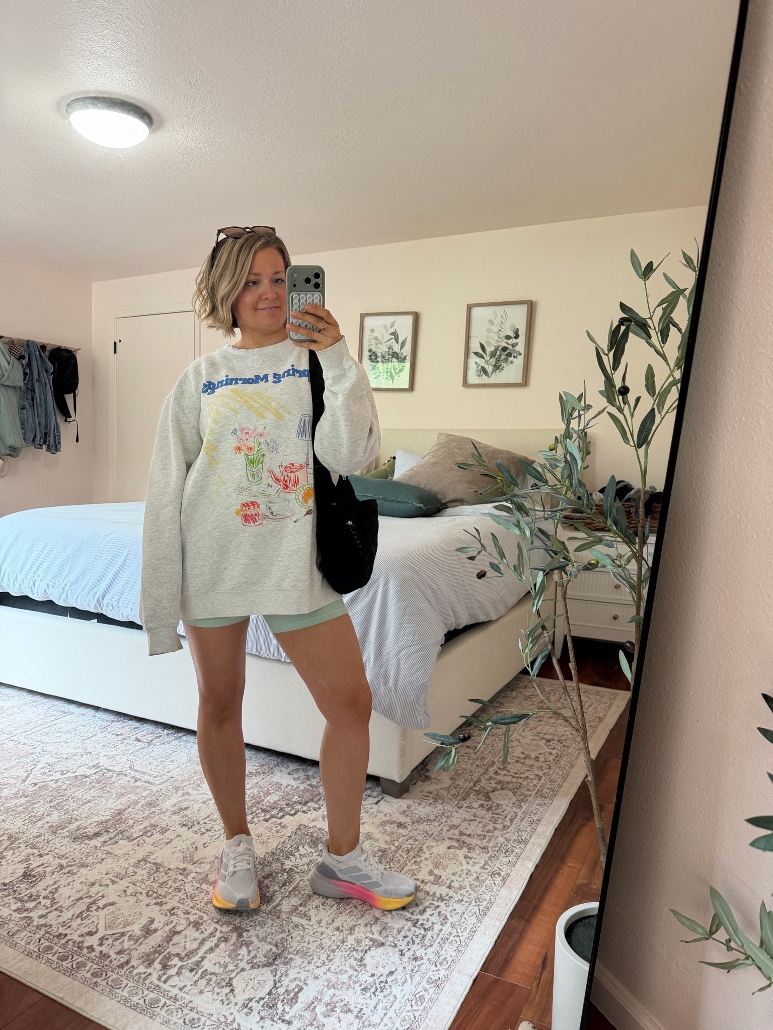 what I wore to a walk and matcha date 📅 was 

Wearing XL in sweatshirt. Size up for a more oversized fit

#LTKdayinmylife #LTKmomlife #LTKActive