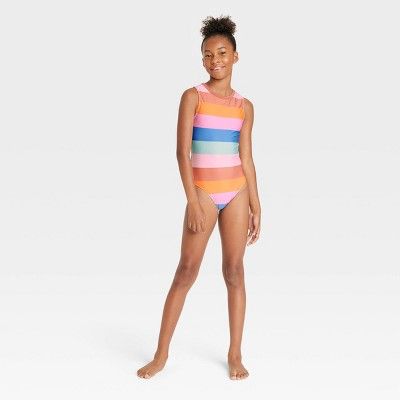 Girls' Surf Striped One Piece Swimsuit - art class™ | Target