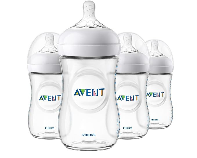 Philips Avent Natural Baby Bottle, Clear, 9 Oz, 4 pack, SCF013/47 | Amazon (US)