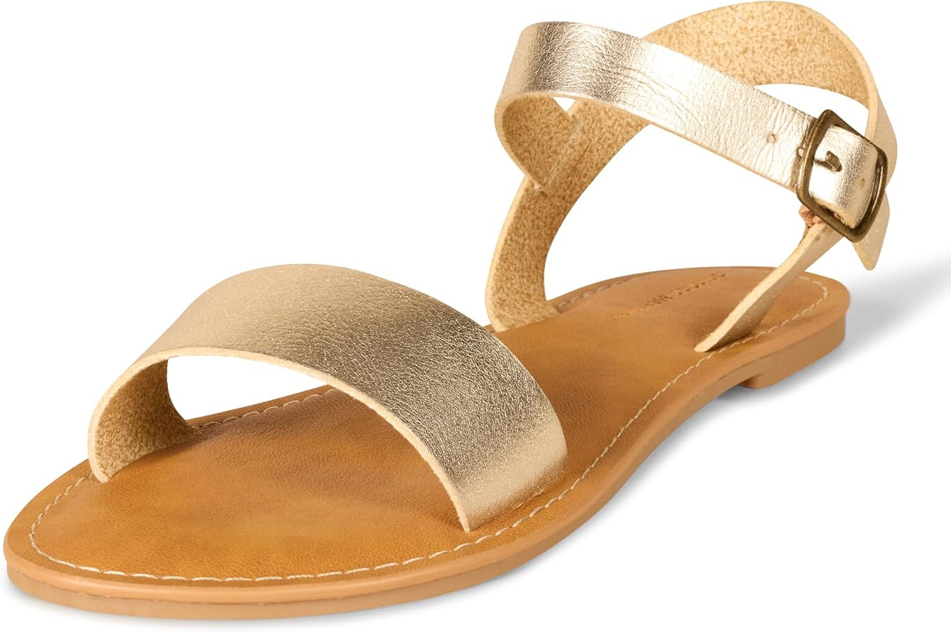 Amazon Essentials Women's Two Strap Buckle Sandal with Adjustable Ankle Strap | Amazon (US)