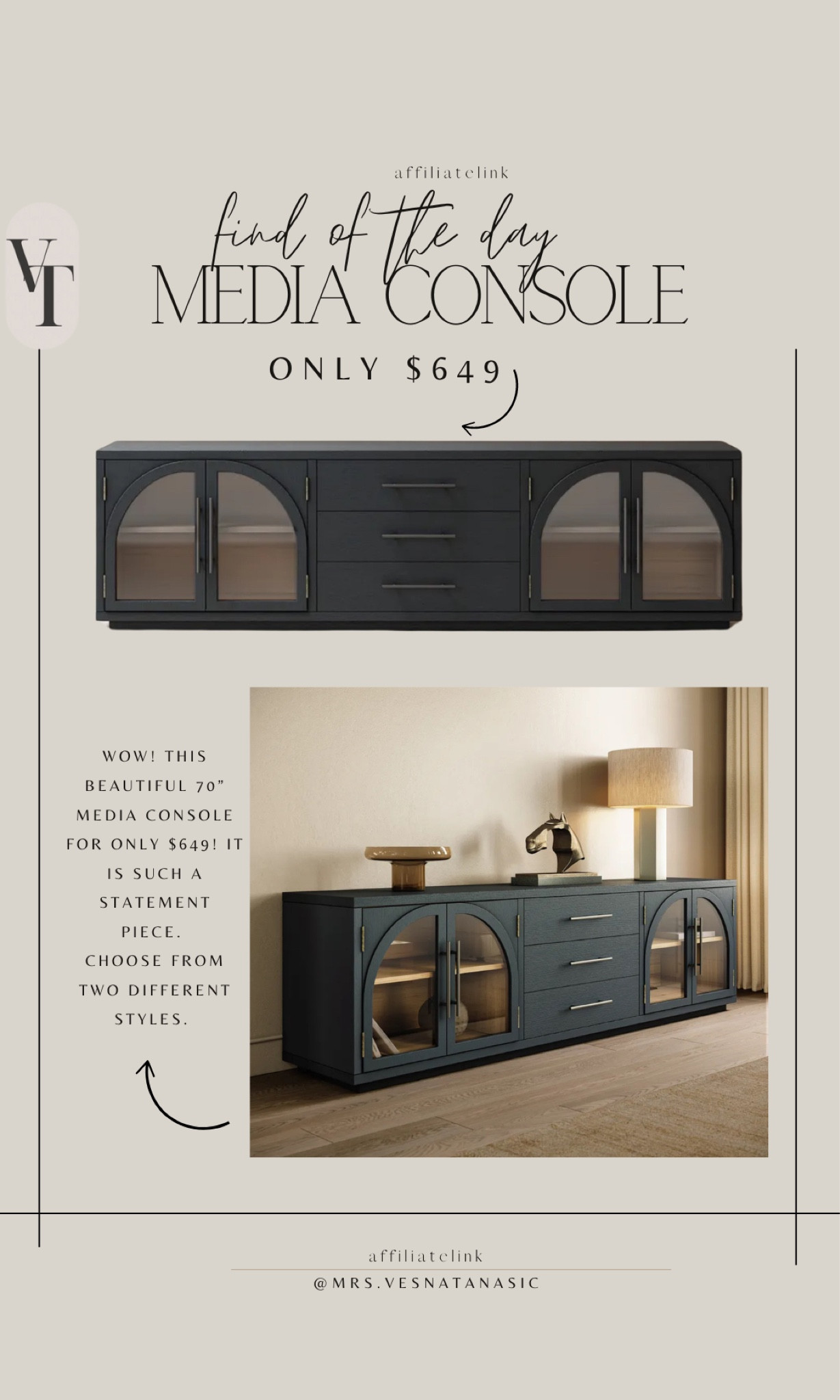 Wow! This Beautiful 70” media console for only $649! It is such a statement piece. 
choose from two different styles. 

#mediaconsole #livingroom #lookforless #tvstand #cabinet #modernhome #affordablehome #console 

#LTKSaleAlert #LTKHome #LTKSeasonal