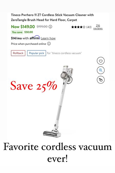 Tineco cordless vacuum on sale! 25% off 

#LTKsalealert #LTKfamily #LTKhome