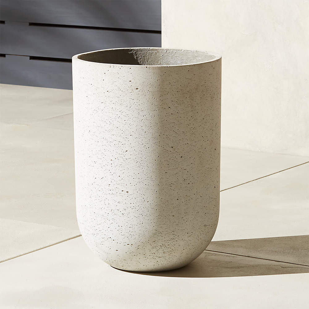 Seminyak Grey Modern Indoor/Outdoor Cement Planter 14.5" + Reviews | CB2 | CB2
