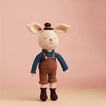 Chippi & Co Short-Eared Crochet Daddy Bunny Rabbit Doll Plush 11.8'' Stuffed Animal Toy for Toddlers | Amazon (US)