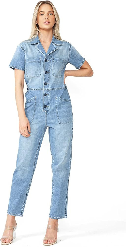 Amazon.com: Lana Roux Womens Aviator Utility Denim Jumpsuit (Blue Denim, Medium) : Clothing, Shoe... | Amazon (US)