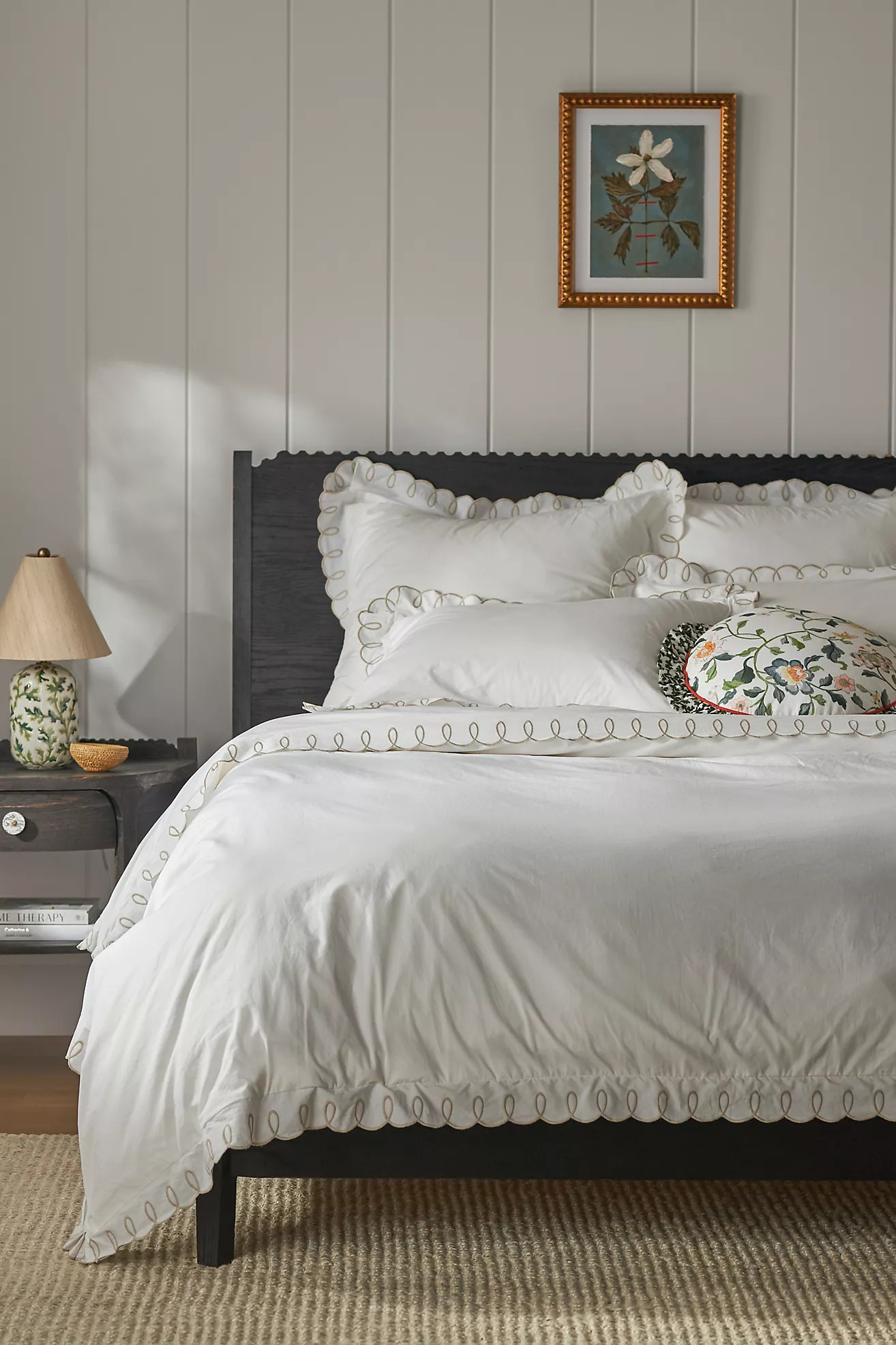 Maeve by Anthropologie Organic Cotton Looped Embroidered Duvet Cover | Anthropologie (US)