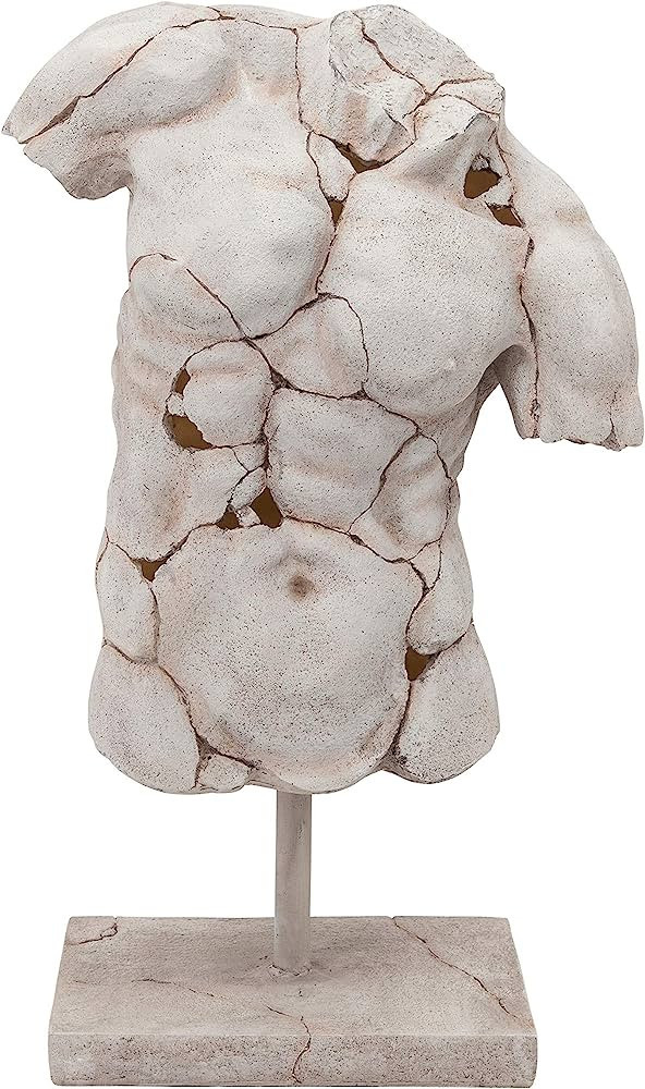 Sagebrook Home Cracked Torso Sculpture, White | Amazon (US)
