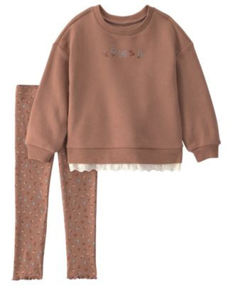 Carters Baby Toddler Girls Floral Fleece Sweatshirt Leggings 2 Piece Set | Macy's