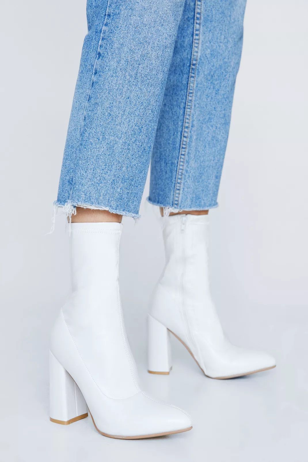 Pointed Faux Leather Sock Boots | Nasty Gal (US)