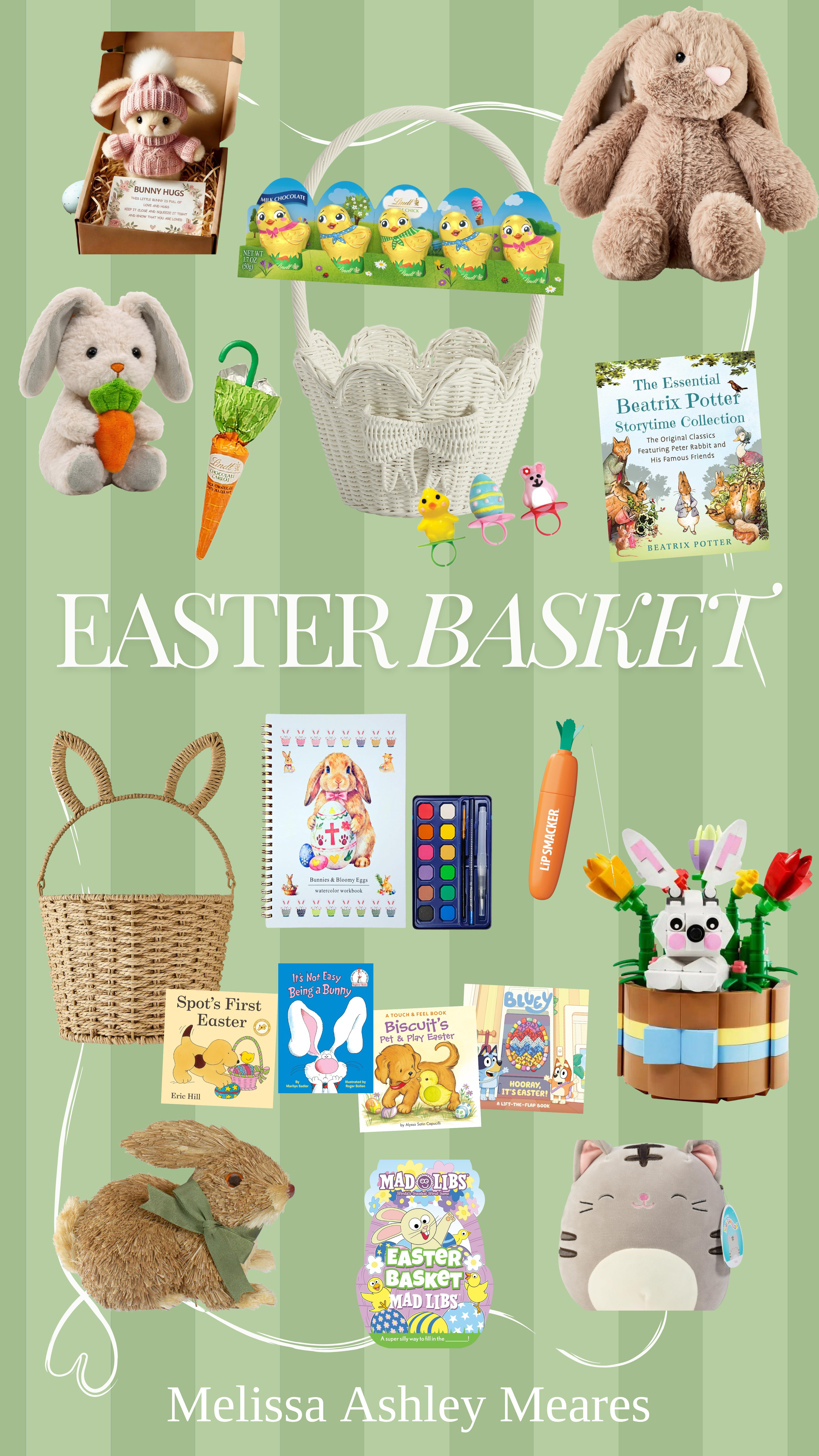 Easter basket stuffers 🐰

Little surprises that make baskets extra fun — sweet treats, cute finds, and small gifts that are perfect for Easter morning.

easter basket, lego easter basket, pottery barn easter basket, stuffed bunny, jellycat, beatrix potter, beatrix potter book, easter lip smacker, lindt solid chocolate carrots, lindt easter mini chicks, spot's first easter book, easter candy ring pops, easter watercolor workbook, handmade mini bunny hug, mad libs, biscuit's pet and play easter, bluey hooray it's easter book, it's not easy being a bunny book, sisal easter bunny 

 #EasterBasket #EasterFinds #SpringGifts #Easter #LTKmomlife #LTKSeasonal #LTKKids
