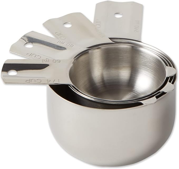 RSVP International Endurance Stainless Steel Measuring Cups, Set of 4 | 1/4 Cup to 1 Cup Measurem... | Amazon (US)