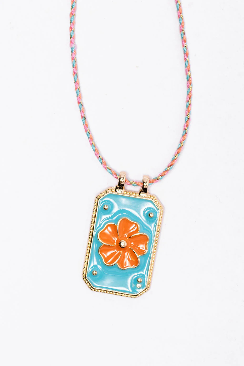 Orange Flower Tag Necklace FINAL SALE | Pink Lily