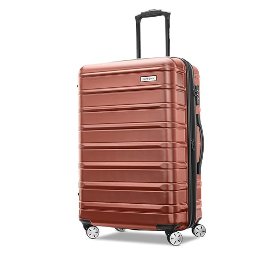 Samsonite Omni 2-24" Medium Checked Hardside Luggage with 360° Spinner Wheels - Scratch Resistant Hardshell - TSA Lock, Airline-Approved - Expandable Lightweight Polycarbonate Shell, Brick Orange | Amazon (US)