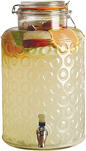 Circleware Glass Beverage Dispenser with Locking Lid Entertainment Glassware Pitcher for Water, Juic | Amazon (US)
