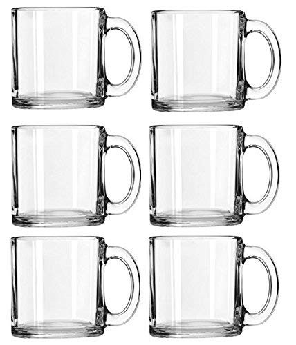 Libbey Crystal Coffee Mug Warm Beverage Mugs Set of (13 oz) (6) | Amazon (US)