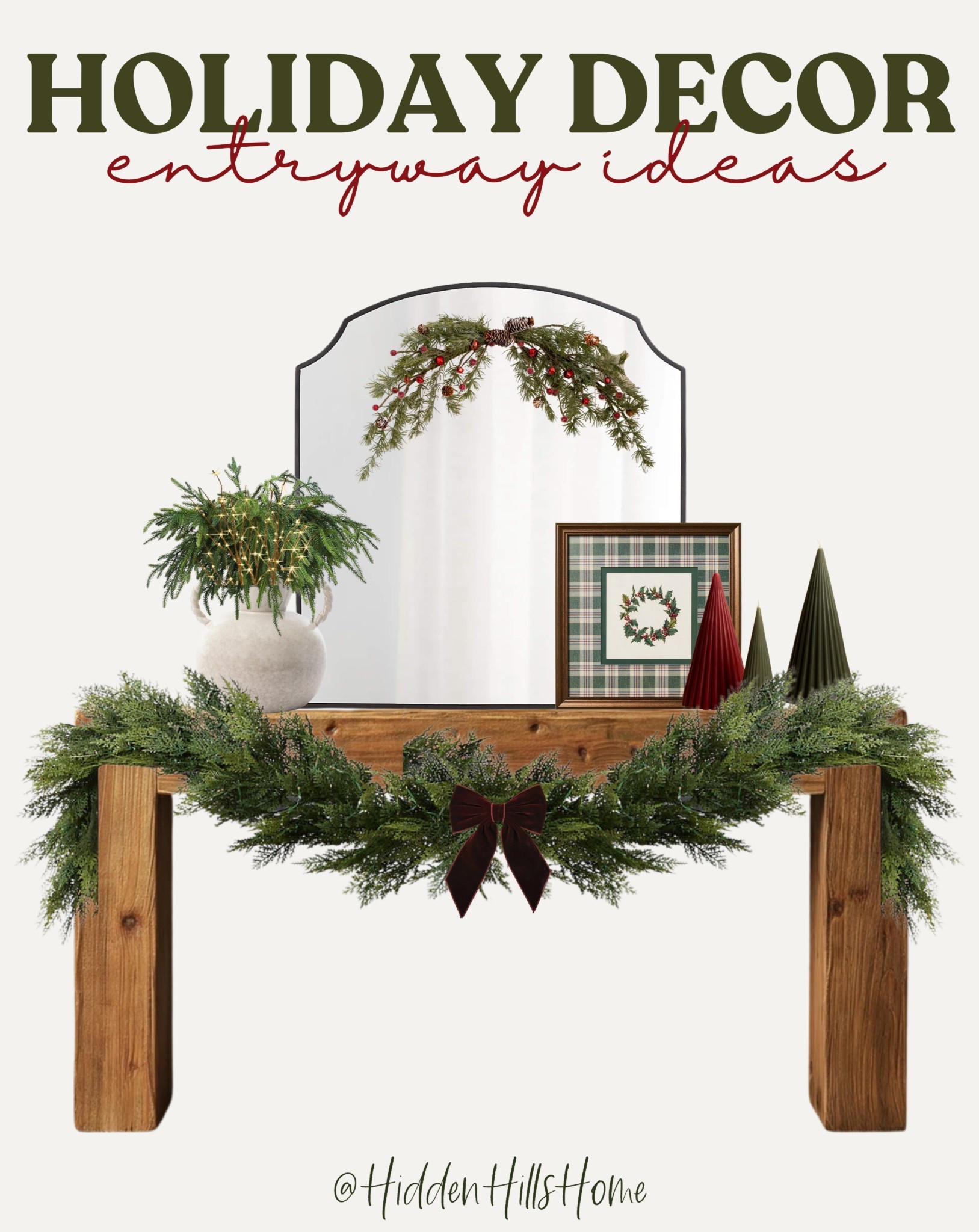 Holiday home decor, entryway decor ideas, Black Friday deals, Christmas decor, wreath, garland, home decor mood board 

#LTKCyberWeek #LTKHoliday #LTKHome