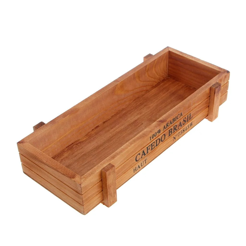Yammee Wooden Plants Container Box Planter Rectangular Flower Pots Flower Planters | Walmart (US)