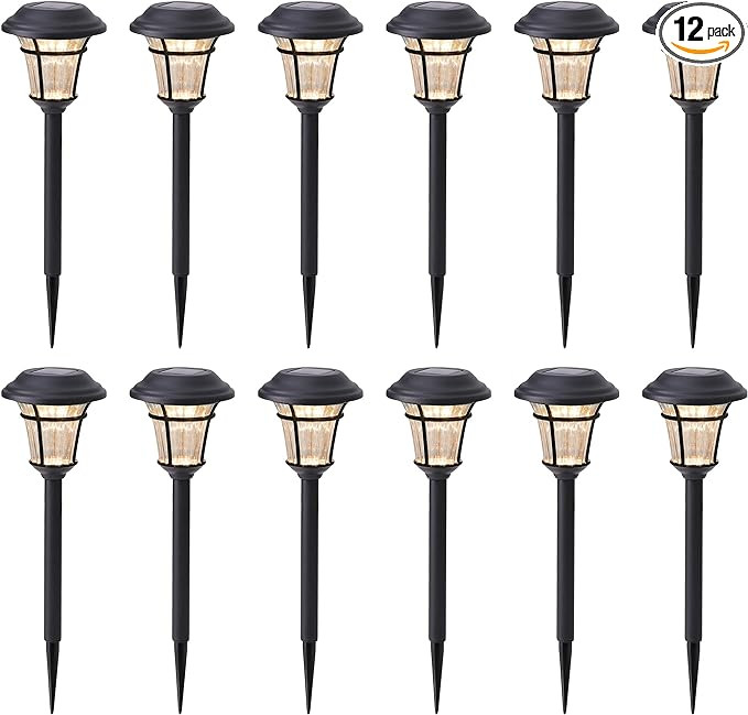 MAGGIFT 12 Pack Solar Pathway Lights Outdoor Solar Garden Lights for Patio, Yard, Driveway | Amazon (US)