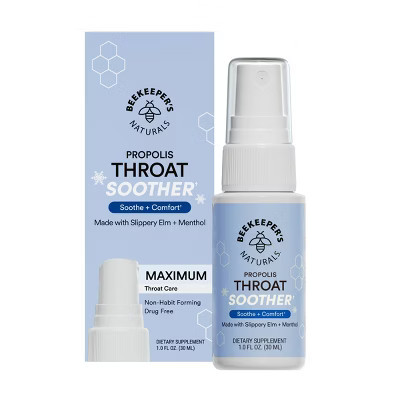 Beekeepers Naturals Propolis Throat Support Cool and Calm Spray - Propolis Menthol - 1 fl oz: Cold, Cough or Flu Treatment, Contains Vitamin C | Target
