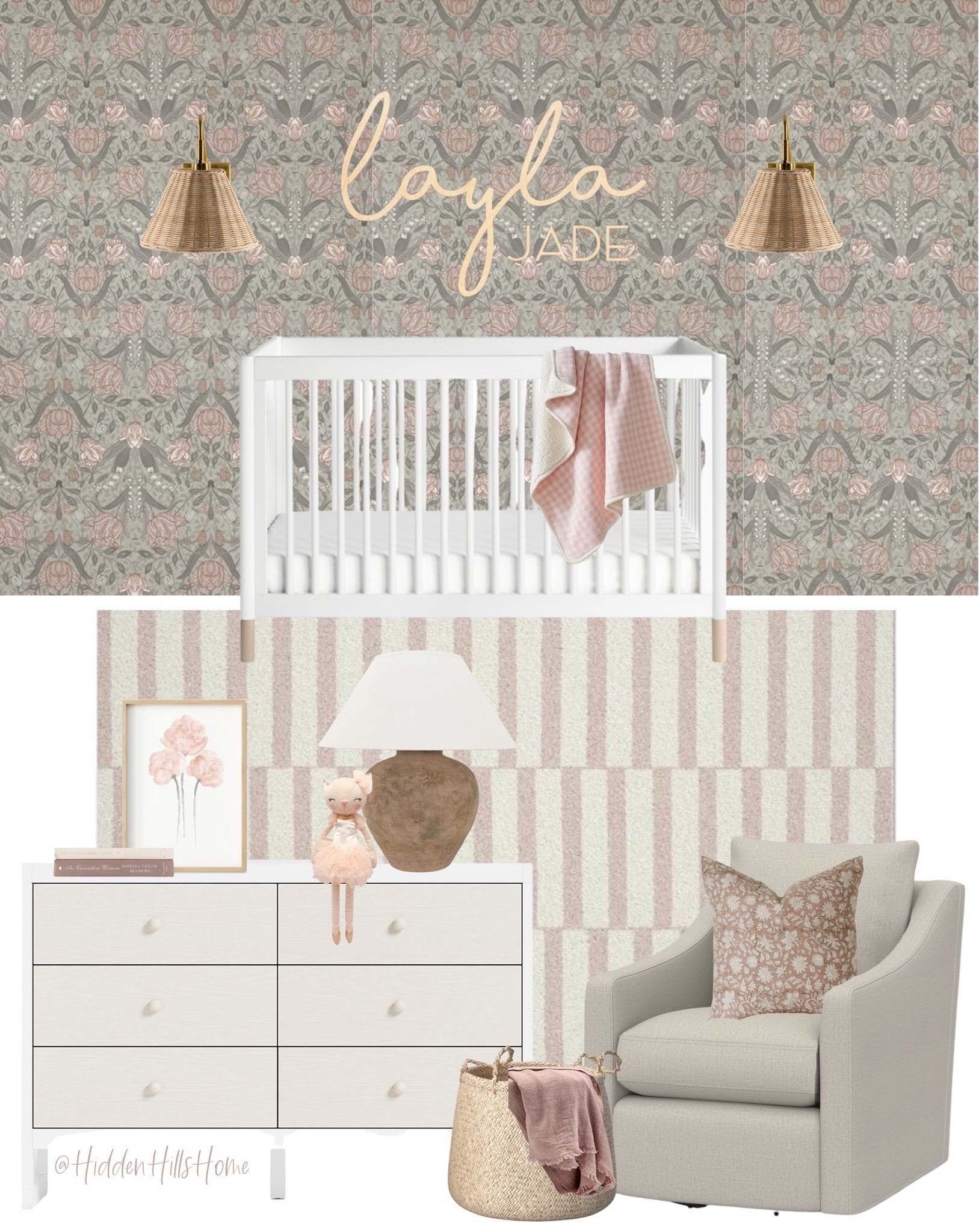 Nursery design inspo, nursery mood board, baby girls room mood board, girls nursery decor #babyroom #nursery 



#LTKHome #LTKBaby #LTKSaleAlert