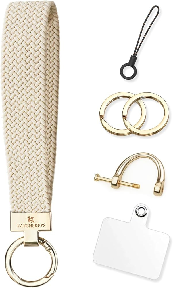 Stretchy Keychain Wristlet, Key Chain for Car Keys with D Ring, Wrist Lanyard Key Holder for Wome... | Amazon (US)