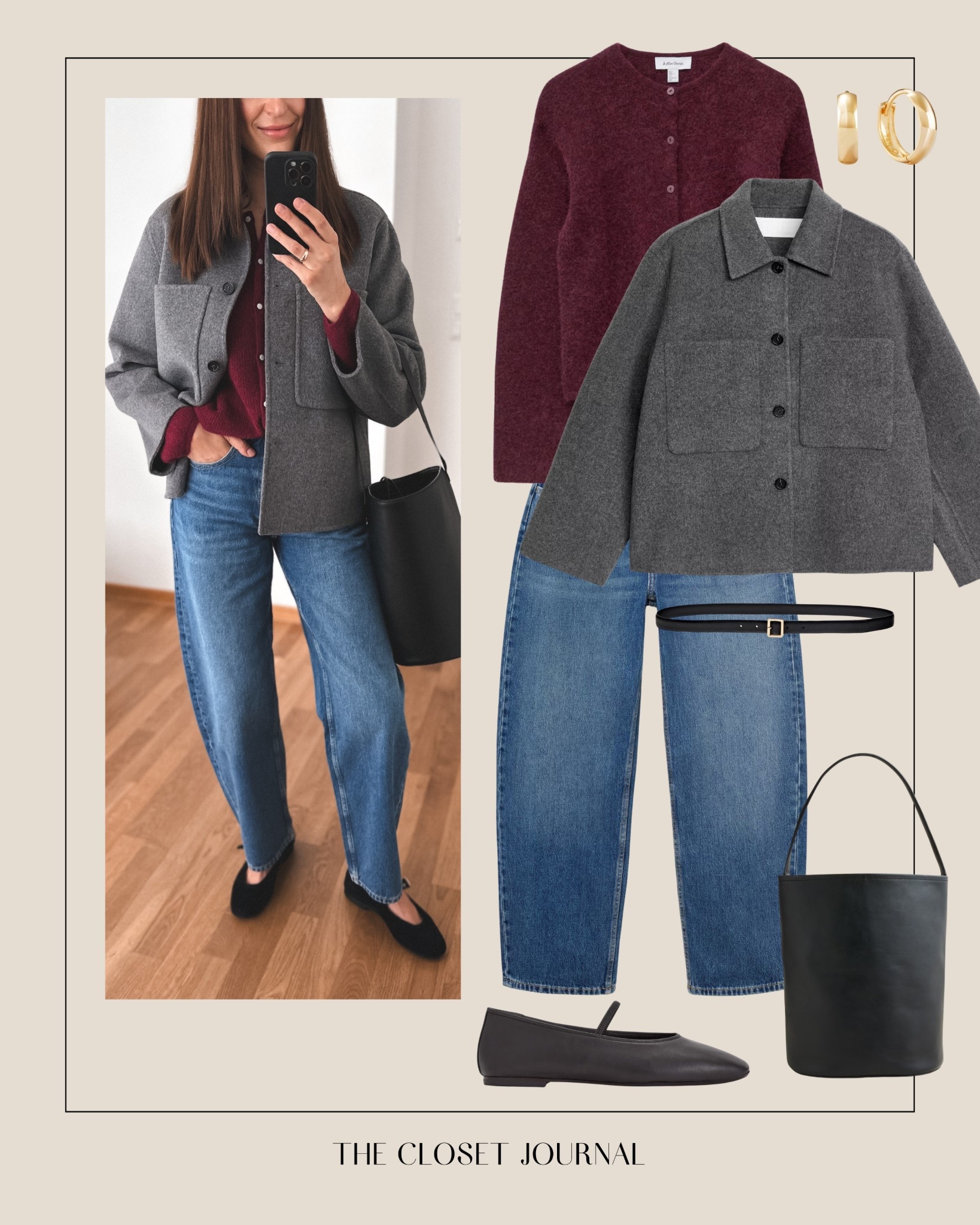 Burgundy cardigan 🍂
Jacket is from Arket / old collection/second hand