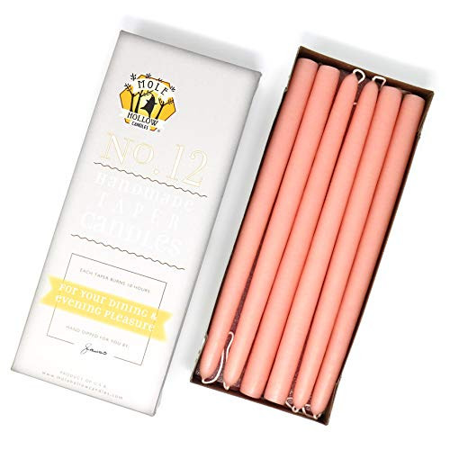 12" Dripless Taper Candles, Creamy Peach - Mole Hollow Candles | Amazon (US)