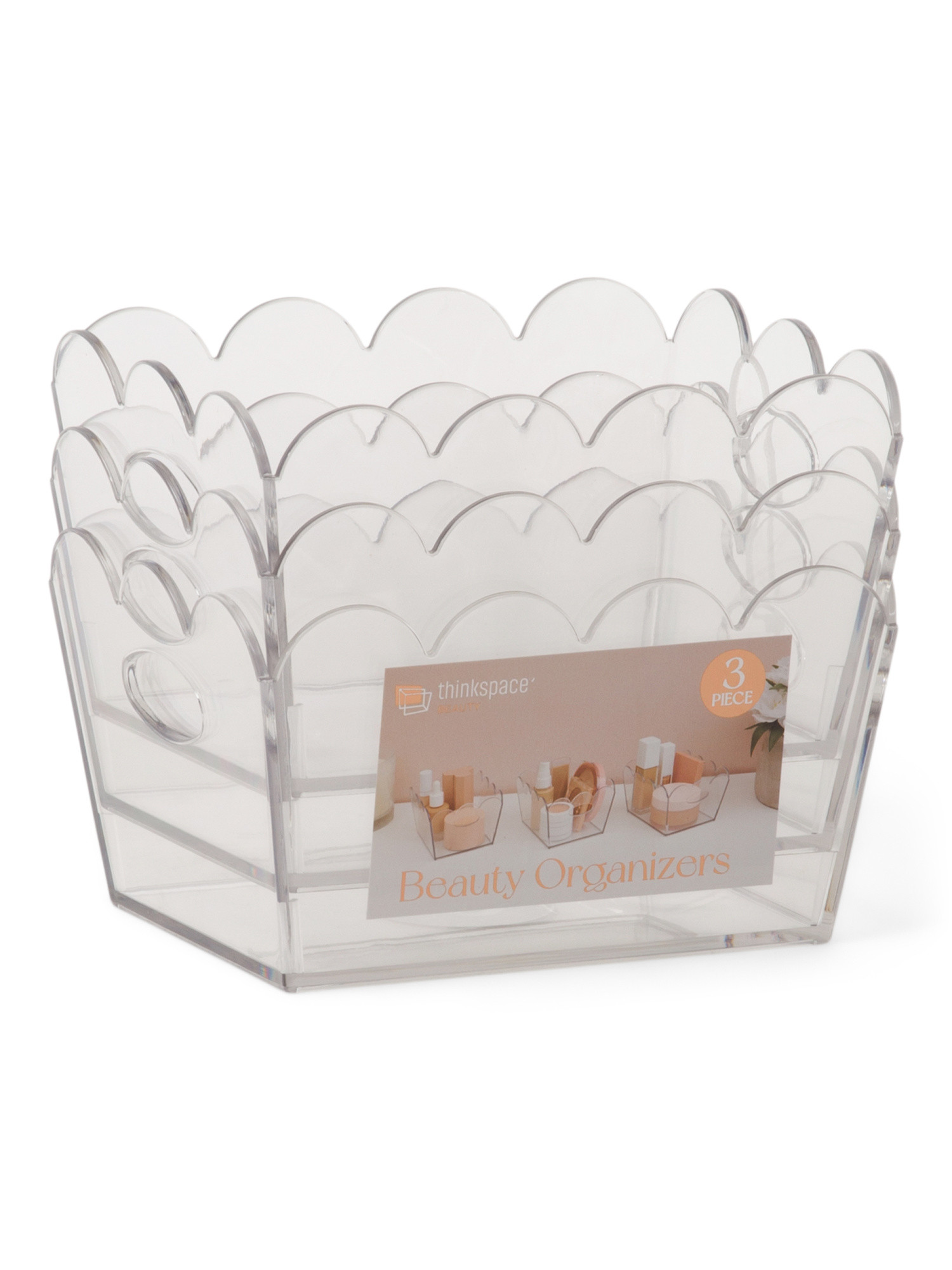 3pk Mini Scalloped Clear Bins | Home Essentials | Marshalls | Marshalls