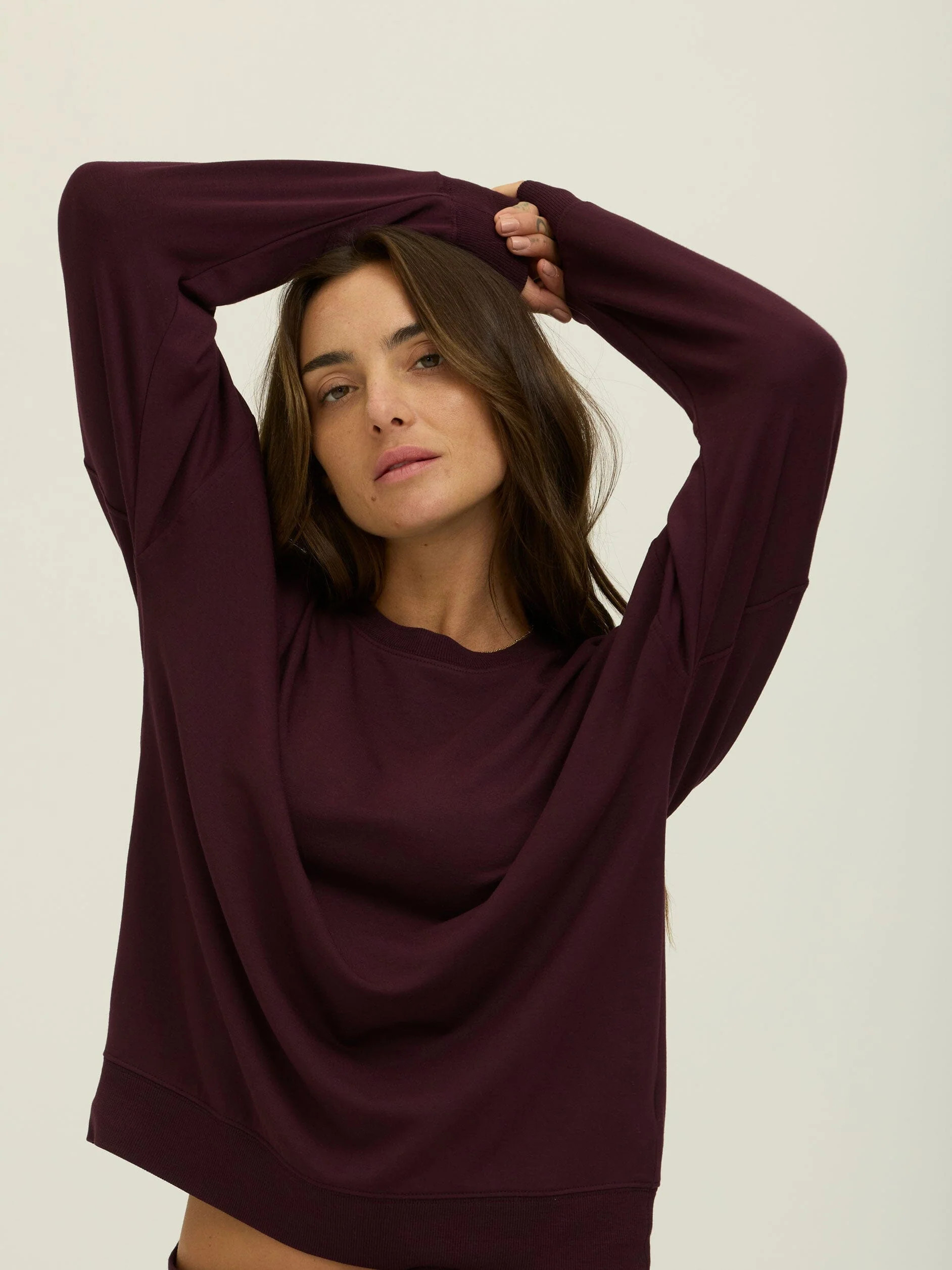 Cathy Boyfriend Feather Fleece Pullover | Threads 4 Thought