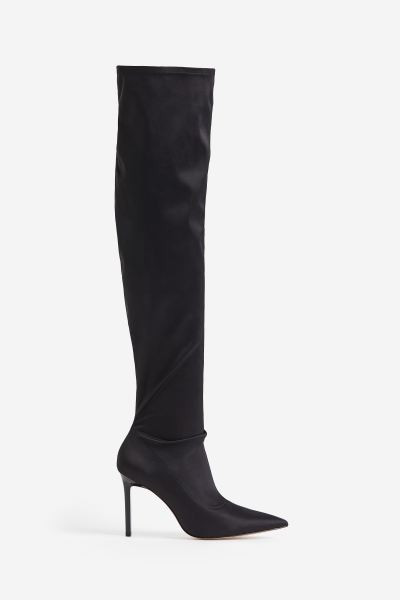 Over-the-knee satin boots | H&M (UK, MY, IN, SG, PH, TW, HK)