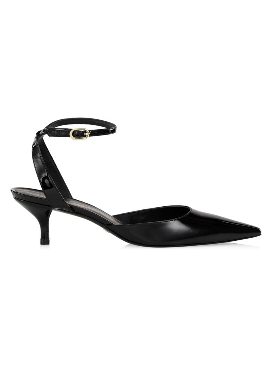 Barelythere 50MM Patent Leather Kitten Heel Pumps | Saks Fifth Avenue