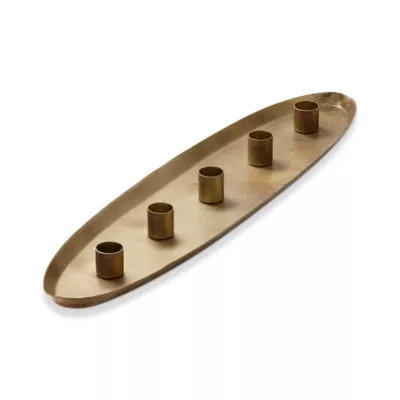 tag Gold Metal Cinco 5 Taper Candle Holder Tray, 20.0L x 5.0W x 1.0H inches | Belk