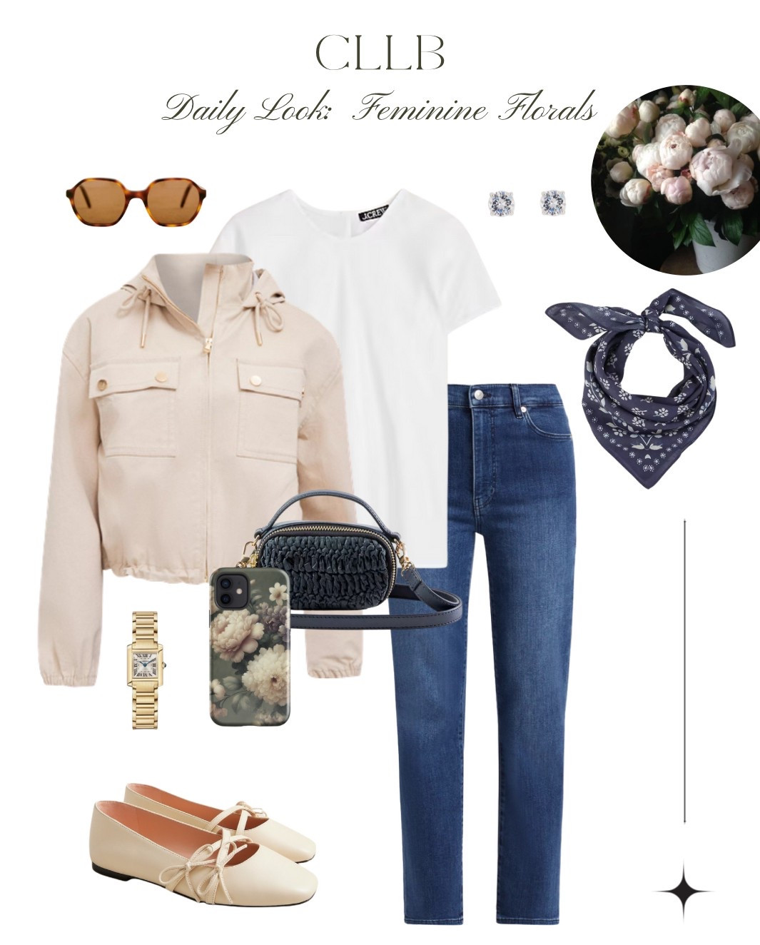 For my fellow romantics who live in neutrals and dream in Parisian cafés—this look is everything. Classic denim, a crisp white tee, and soft blush layers set the tone, while dainty florals and a structured crossbody add that touch of timeless charm. I’m loving how effortlessly refined this feels.

Why I love this look:
✨ The soft palette and florals are romantic without being too sweet—just right.
✨ It’s equal parts casual and polished, perfect for everyday elegance.
✨ Every piece can be mixed and matched with ease—total wardrobe staples.

TO SHOP THE PHONE CASE VISIT PETALUMECOVERS.COM AND FOLLOW @PETALUMECOVERS ON INSTAGRAM ✨

#LTKStyle #ParisianChic #RomanticFlorals #ClassicStyle #NeutralOutfit #CLLBStyle

#LTKStyleTip #LTKOver40 #LTKSaleAlert