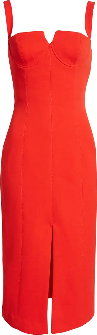 MISHA Collection Notch Neck Cocktail Midi Dress | Nordstrom | Nordstrom