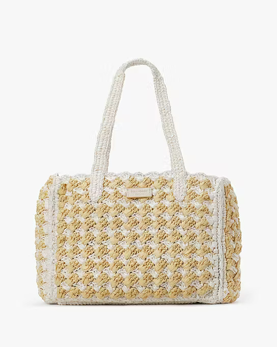 High Tide Striped Crochet Raffia Medium Tote | Kate Spade (US)
