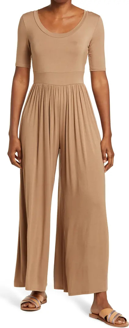 Elbow Sleeve Wide Leg Jumpsuit | Nordstrom Rack