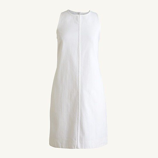 Denim shift dress in white | J.Crew US