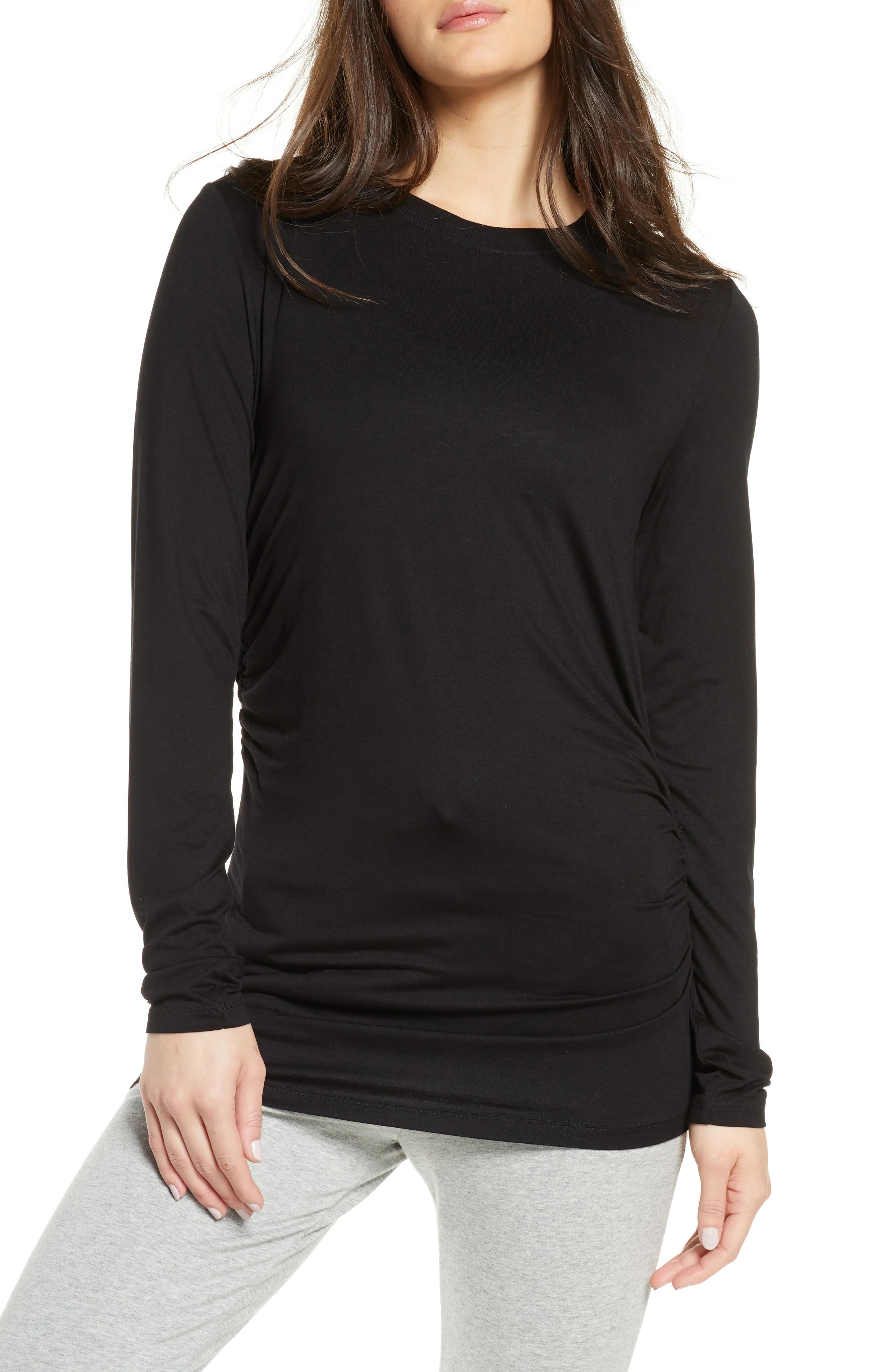 Asymmetrical Side Ruched Tee | Nordstrom